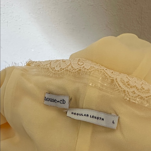 House of CB 'Ailani' Butter Yellow Georgette Halter Neck Mini Dress Size L NWOT - Picture 12 of 12